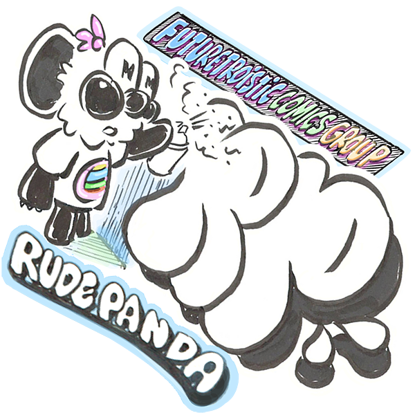 RUDE PANDA does some graffiti to let everyone know who she is! RUDE PANDA comics. She's Cute But She is RUDE! Rude Panda.