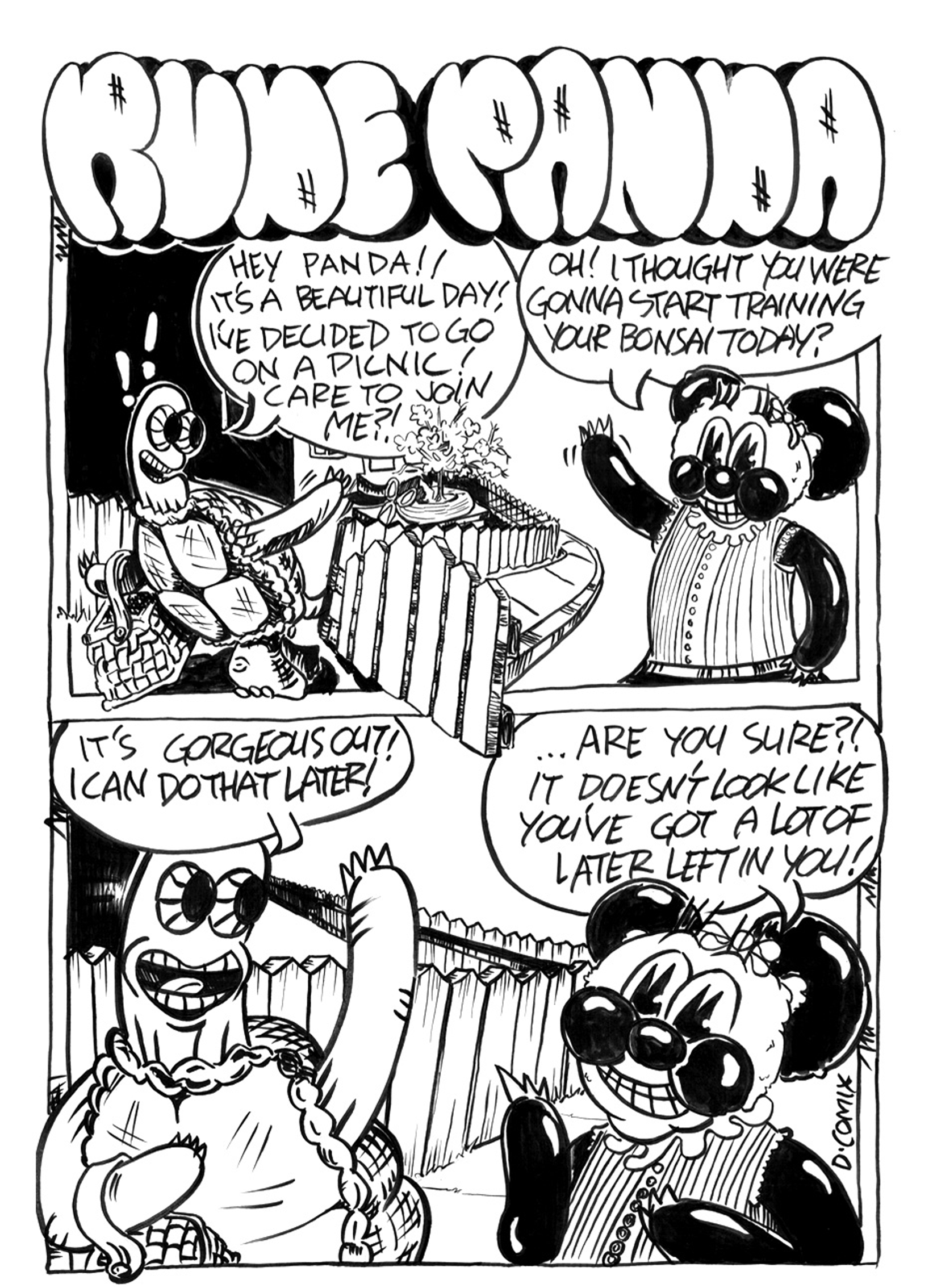 3 panel cartoon. 1st panel 