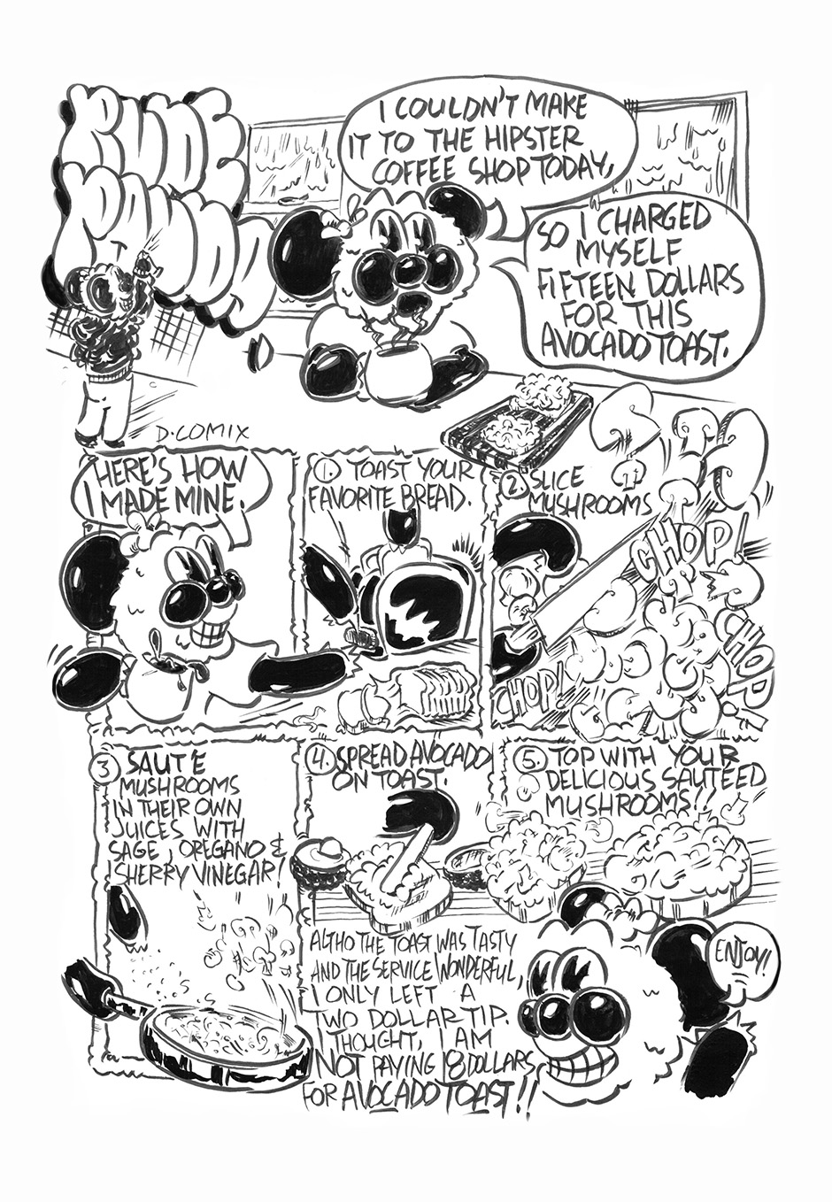 2 panel cartoon. 1st panel 