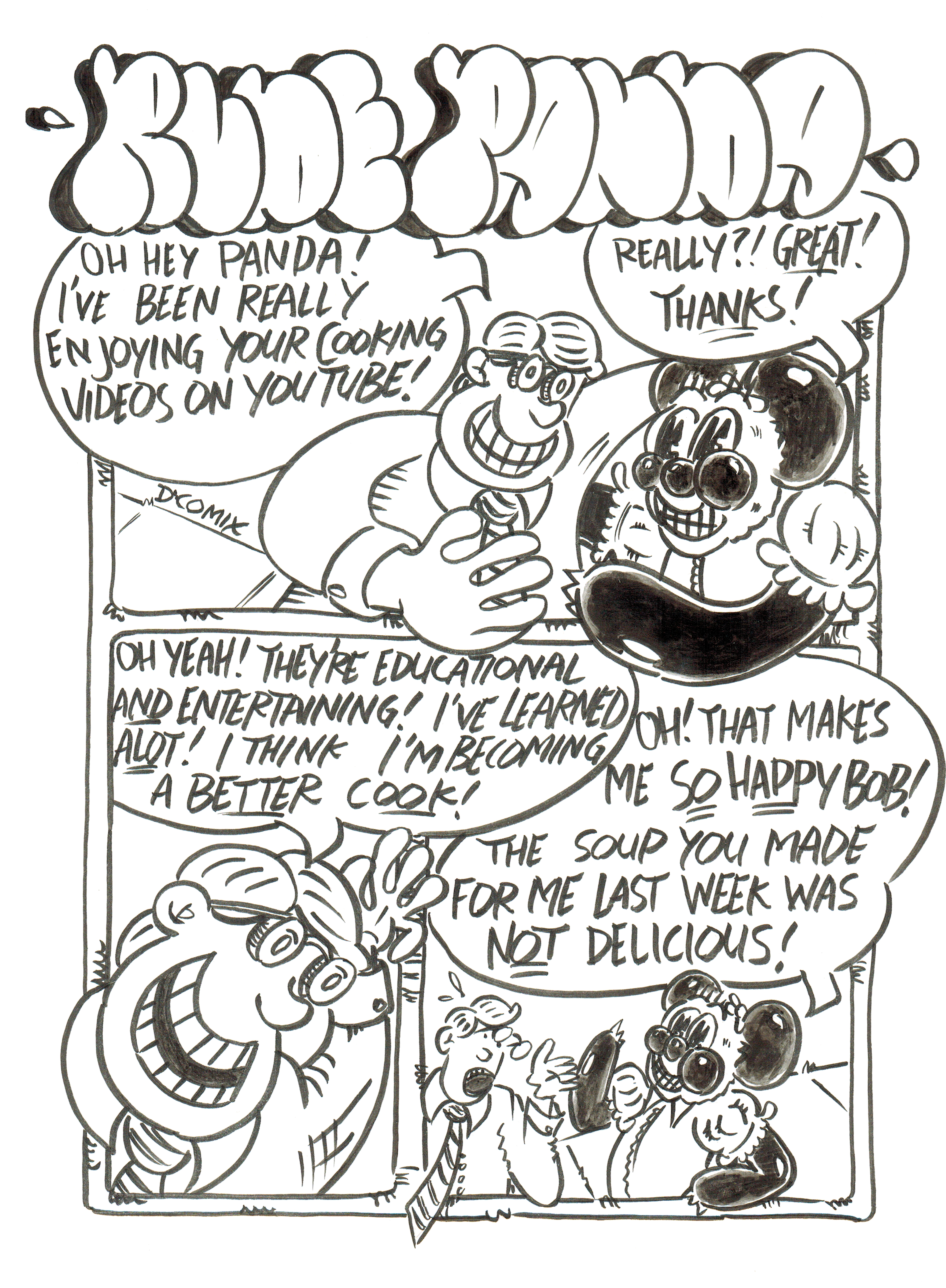2 panel cartoon. 1st panel 