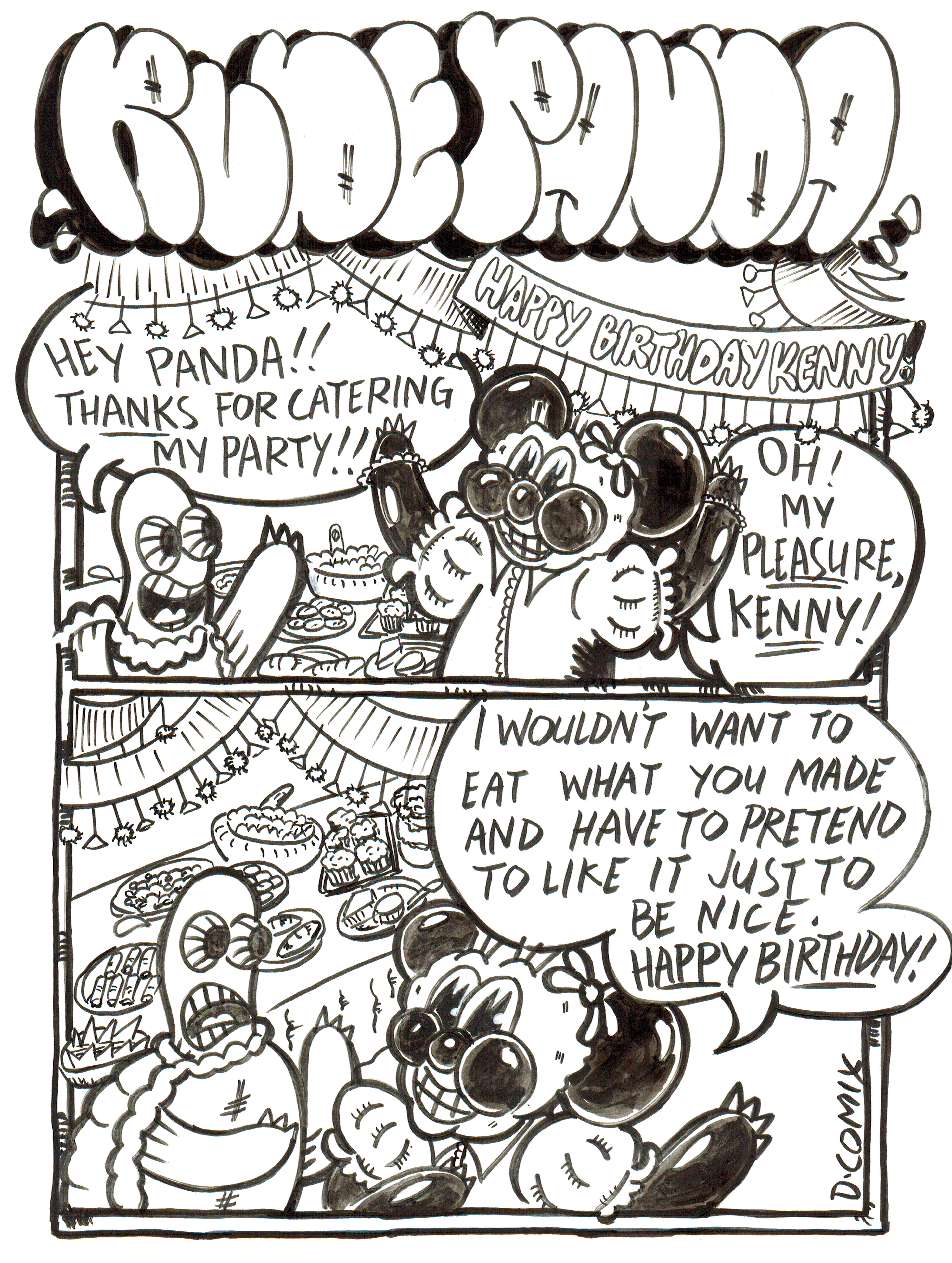 2 panel cartoon. 1st panel 