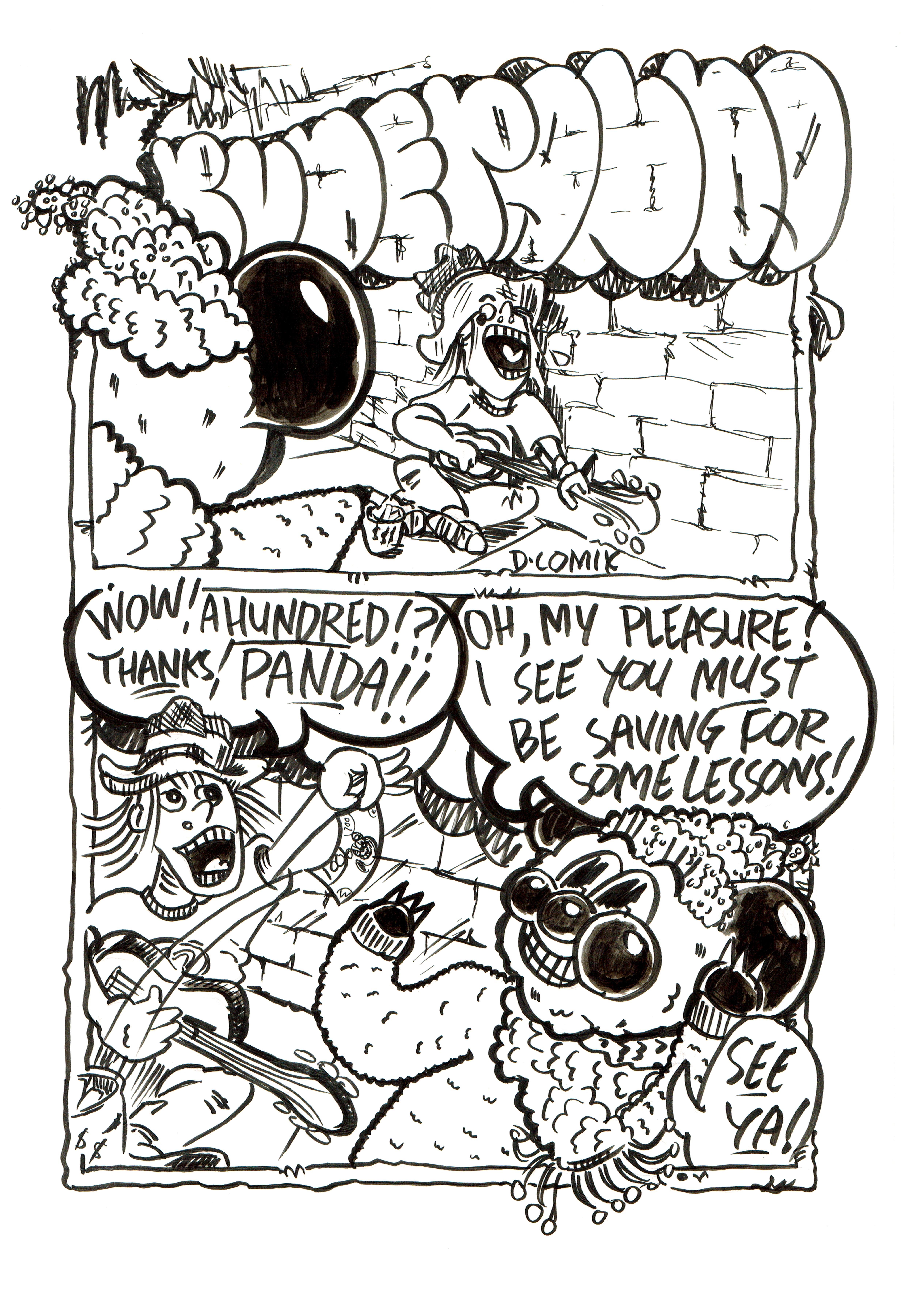 2 panel cartoon. 1st panel 