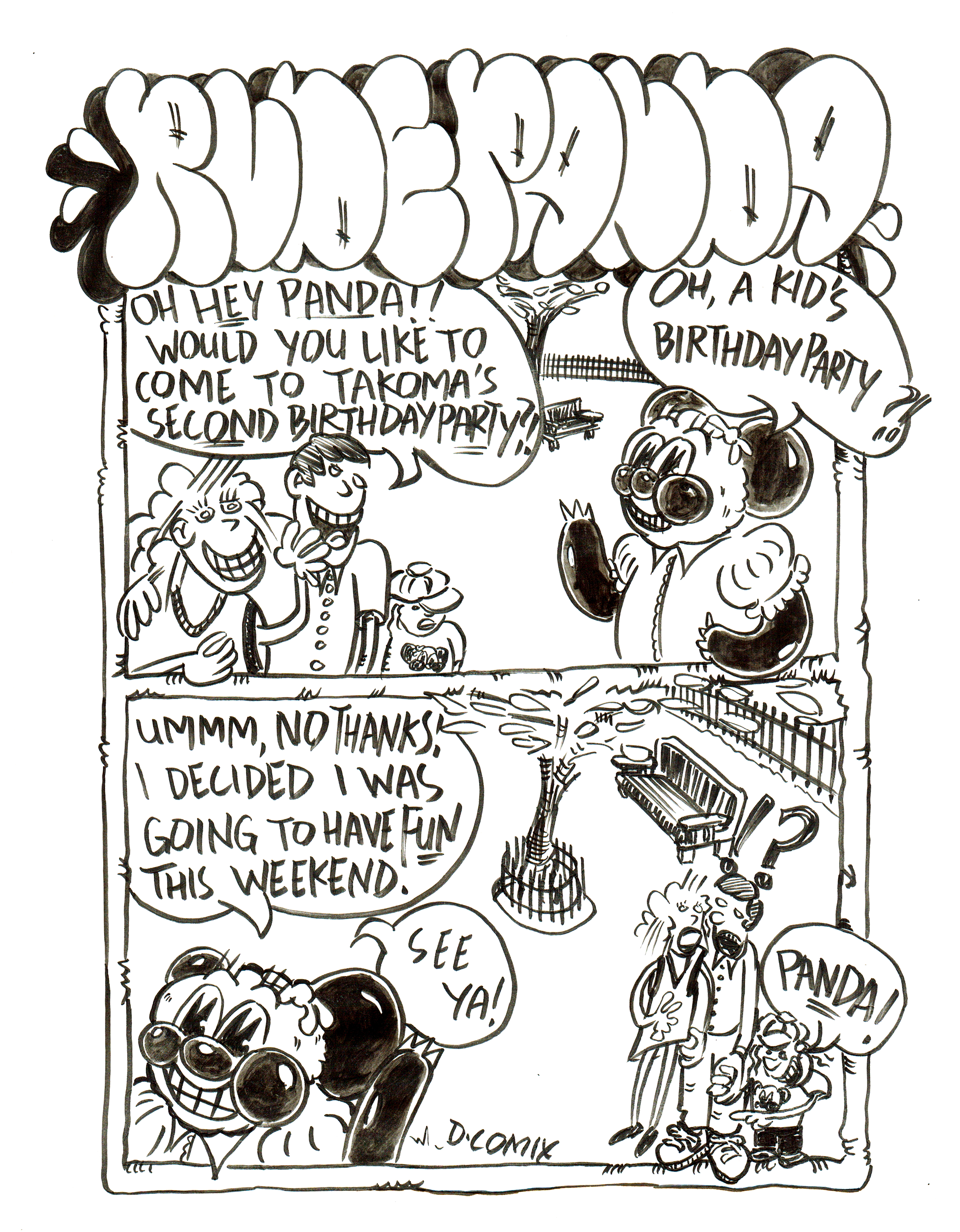 2 panel cartoon. 1st panel 